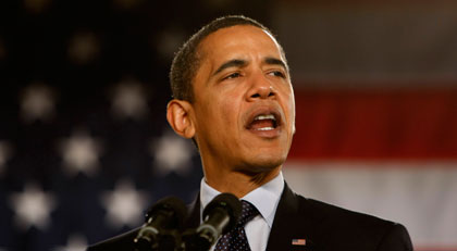 Barak Obama on election night. (AP)