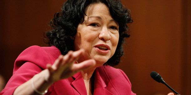 Supreme Court nominee Sonia Sotomayor on day four of her confirmation hearings.
<br /> (AP/Charles Dharapak)