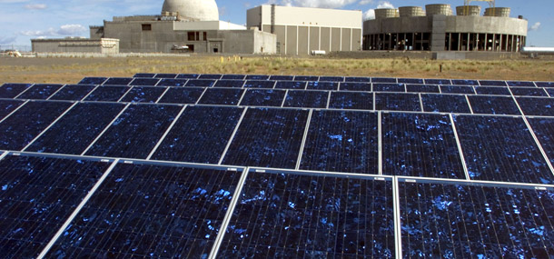 Energy Northwest's White Bluffs Solar Stations is seen near Richland, WA. The creation of a Green Bank will encourage a long overdue integrated and strategic approach to clean-energy innovation, efficiency, and deployment in the United States. (AP/Jackie Johnston)