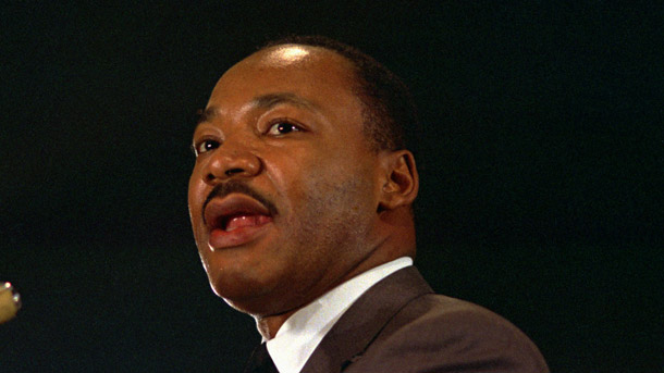 The Rev. Dr. Martin Luther King Jr. speaks April 15, 1967 at a peace rally in New York City. King shifted his focus near the end of his life to eradicating poverty in the United States. (AP photo)