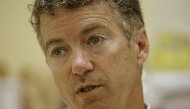 Republican U.S. Senate candidate Rand Paul is shown during an interview at his campaign headquarters after winning his party's primary election in Bowling Green, KY. Paul says that a 1964 Civil Rights Act provision strikes him as unconstitutional because it infringes on white business owners' rights to exclude black patrons from their establishments. (AP/Ed Reinke)