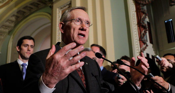 Senate Majority Leader Harry Reid announced Thursday that Senate Democrats will abandon hope of passing clean energy legislation this summer. (AP/J. Scott Applewhite)