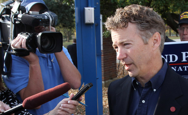 Republican U.S. Senate candidate Rand Paul recently remarked that we're headed for an "Amero" and a "borderless, mass continent." Meanwhile, a new poll finds likely voters in battleground districts see extremists as having a more dominant influence over the Democratic Party than they do over the GOP. (AP/James Crisp)