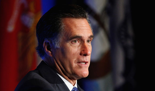 Republican presidential candidate and former Massachusetts Gov. Mitt Romney delivers remarks at the Heritage Foundation in June 2009. (AP/Manuel Balce Ceneta)