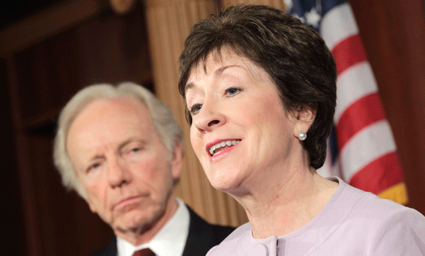 The Domestic Partnership Benefits and Obligation Act, introduced by Sens. Joseph Lieberman (I-CT) and Susan Collins (R-ME), extends the full range of workplace benefits currently afforded to federal employees with opposite-sex spouses to federal employees with same-sex partners. (AP/J. Scott Applewhite)