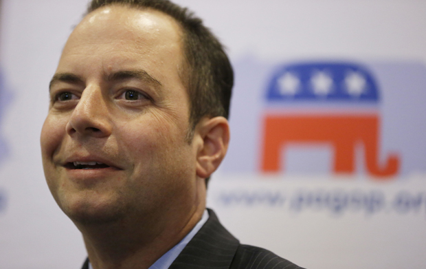 Republican National Committee Chairman Reince Priebus listens to a speaker during a news conference, Thursday, July 19, 2012, in Philadelphia. (AP/Matt Rourke)