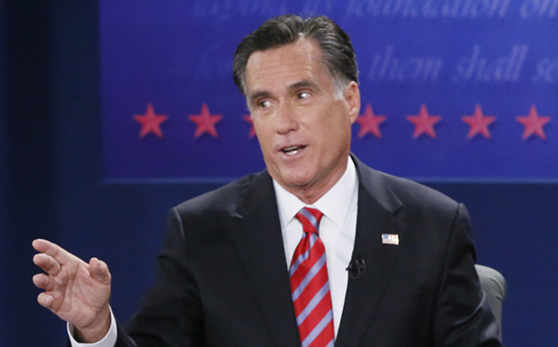 Republican presidential nominee Mitt Romney speaks during the third presidential debate at Lynn University, Monday, October 22, 2012, in Boca Raton, Florida. (AP/Rick Wilking)