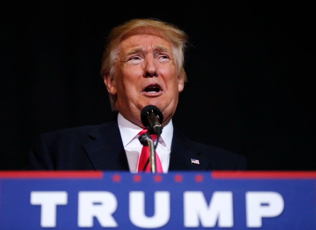 Republican presidential candidate Donald Trump speaks at a campaign rally in Tampa, Wednesday, Aug. 24, 2016. ((AP Photo/Gerald Herbert))