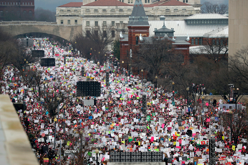 In this January 21, 2017, photo, a crowd fills Independence Avenue during the Women's March on Washington, in Washington. (AP/Alex Brandon)