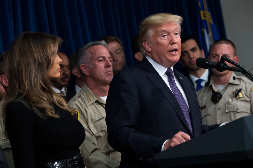 President Trump delivers remarks at Las Vegas Metropolitan Police Department headquarters.