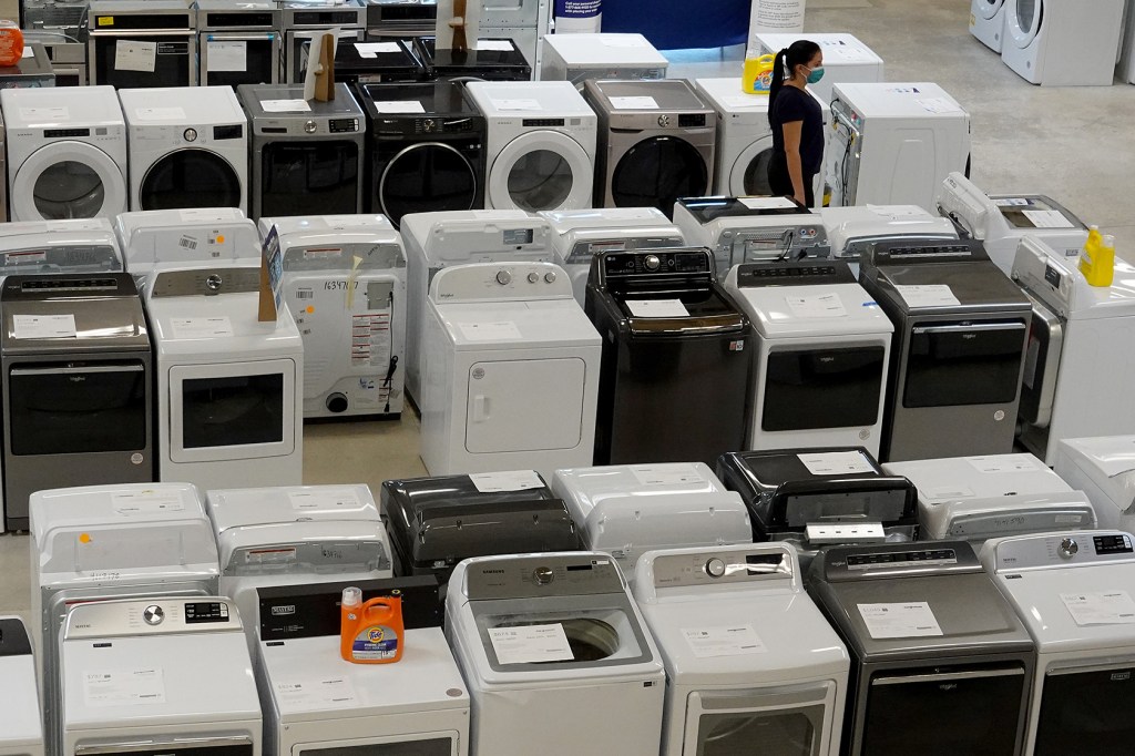 Rows of washers and dryers