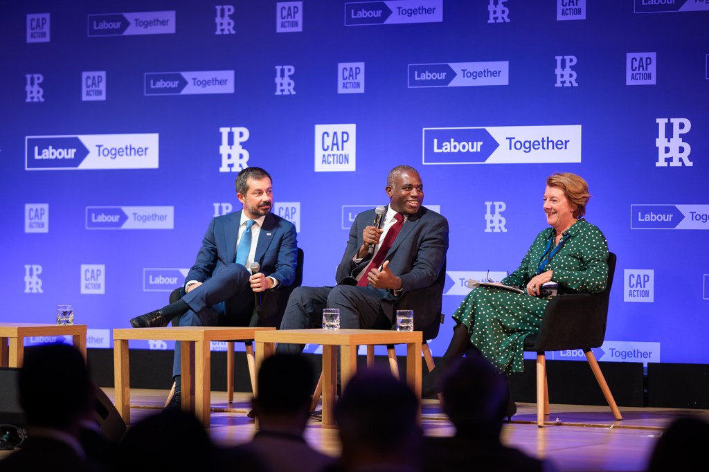 U.K. Deputy Prime Minister David Lammy and former U.S. Secretary of Transportation Pete Buttigieg participate in a discussion about the urgency of innovation, storytelling, and ideas.
