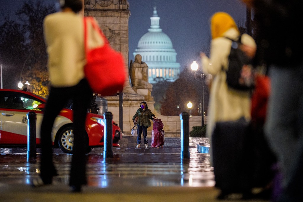 The dome of the U.S. Capitol Building is seen.